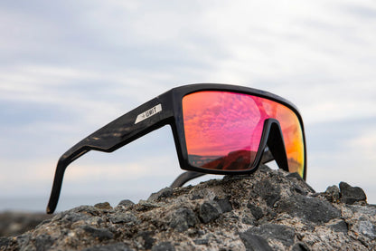 Unit Command Polarised Sunglasses - Black-Purple Orange Mirror