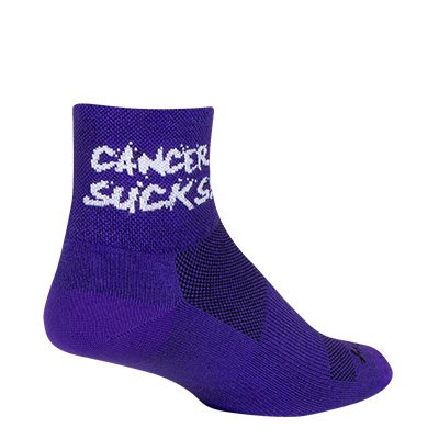 SockGuy Classic 3" Cuff Sock - Cancer Sucks Purple