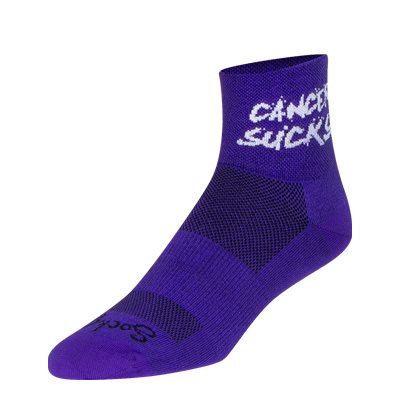 SockGuy Classic 3" Cuff Sock - Cancer Sucks Purple