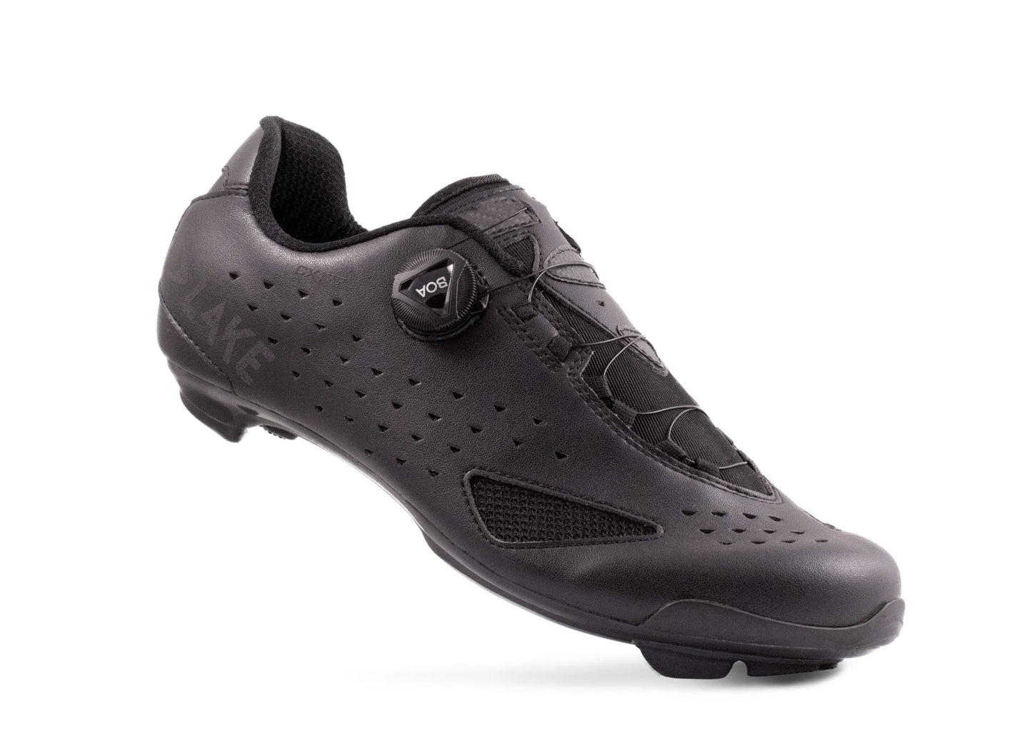 Lake CX177 Road Shoe - Wide - Black-Black Reflective