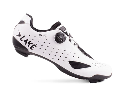 Lake CX177 Road Shoe - Wide - White-Black