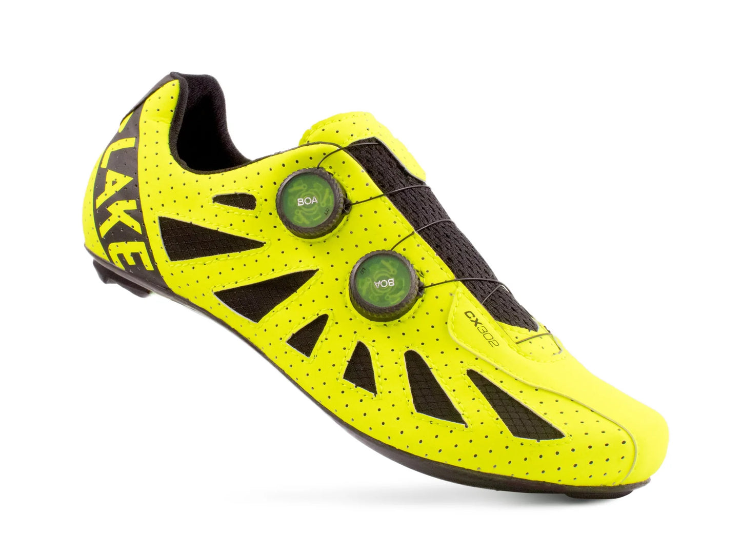 Lake CX302 Road Shoe - Narrow - HiViz Yellow-Black