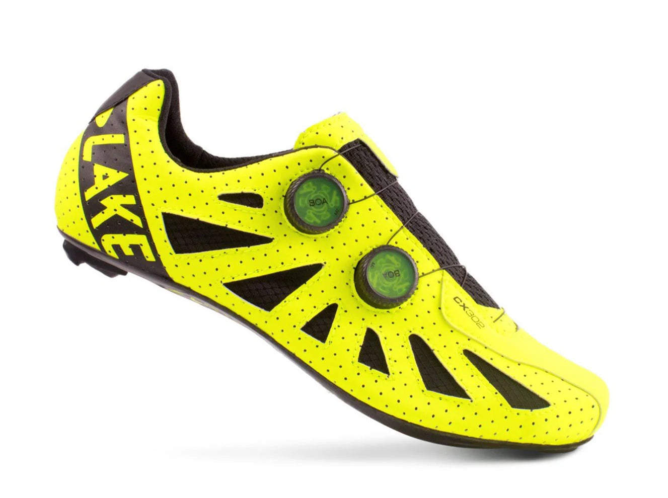 Lake CX302 Road Shoe - HiViz Yellow-Black