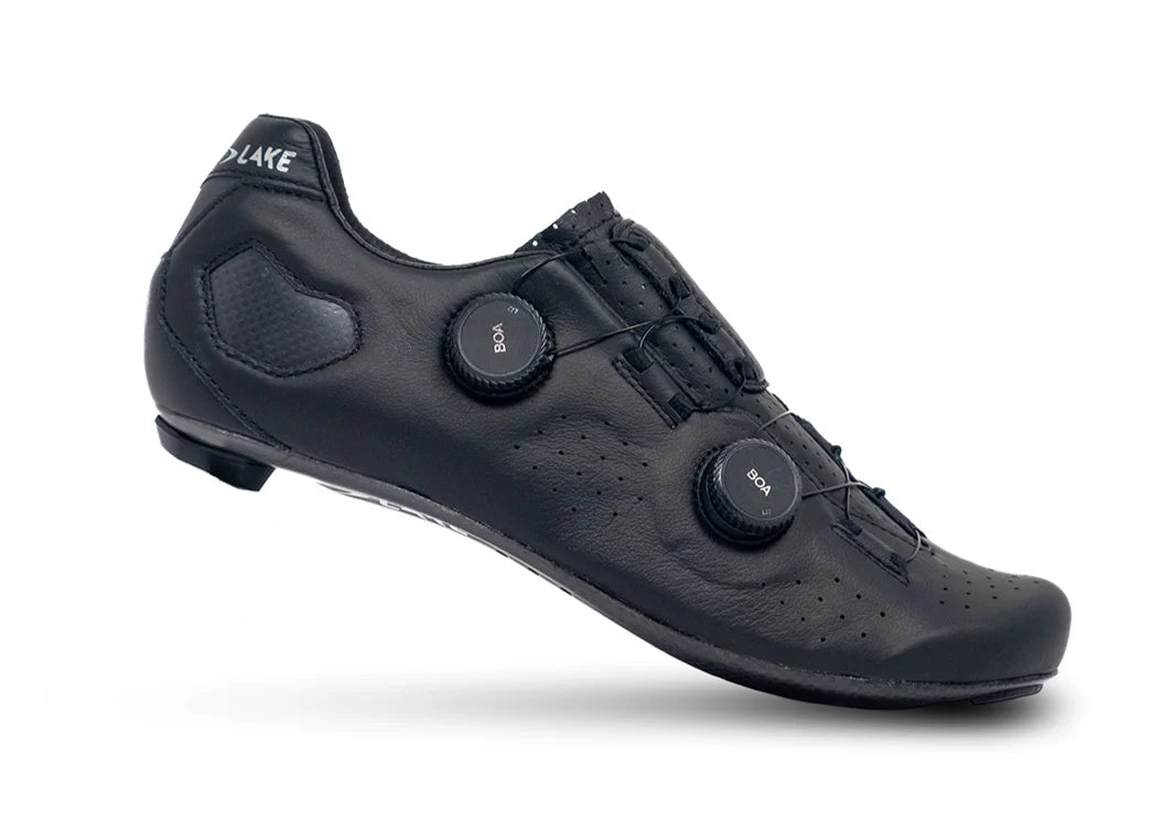Lake CX333 Road Shoe - Wide - Black-Silver