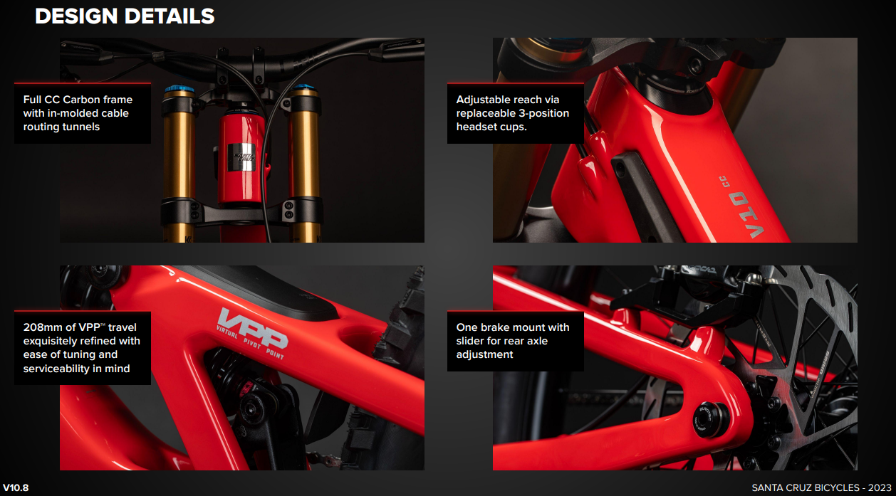 Santa Cruz V10 CC MX - DH S Kit - Gloss Red - 2024