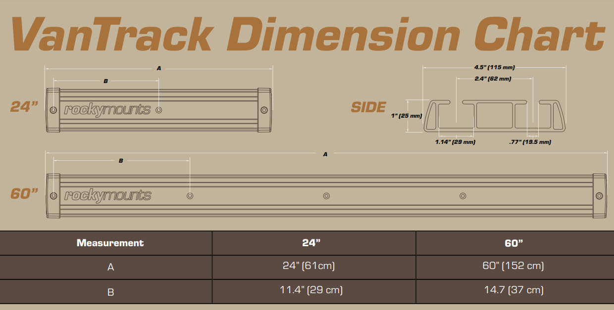 Rocky Mounts VanTrack Truck Bed Rack - 60"