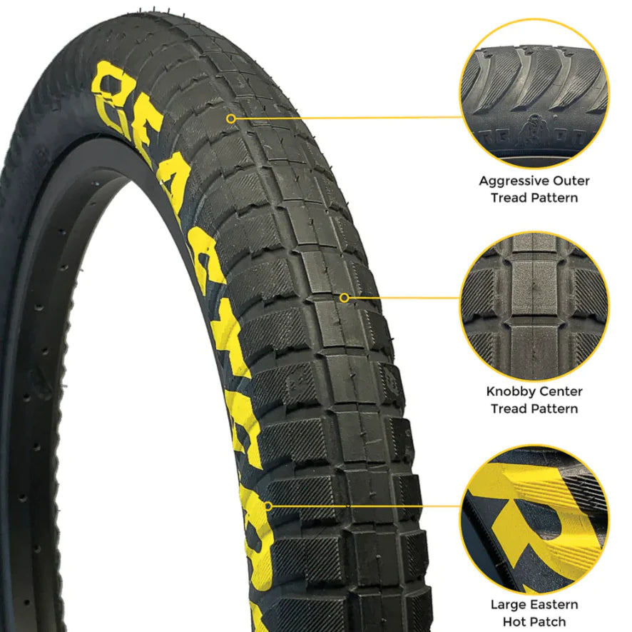 Eastern Curb Monkey II 20" BMX Tire - Black-Yellow