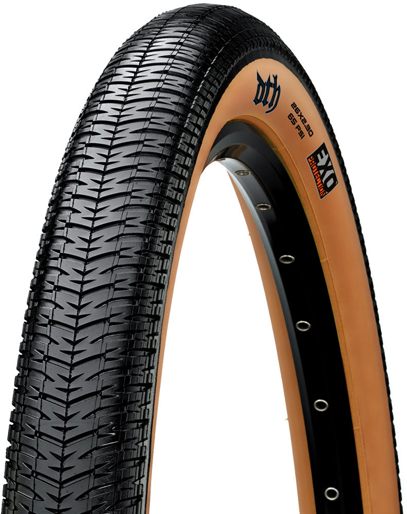 Maxxis DTH 26" Wire Dirt Jump Tire - EXO DC - Black-Tanwall