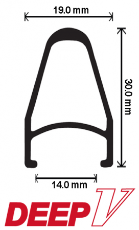 Velocity Deep V 700c Road Rim - Reflective Black
