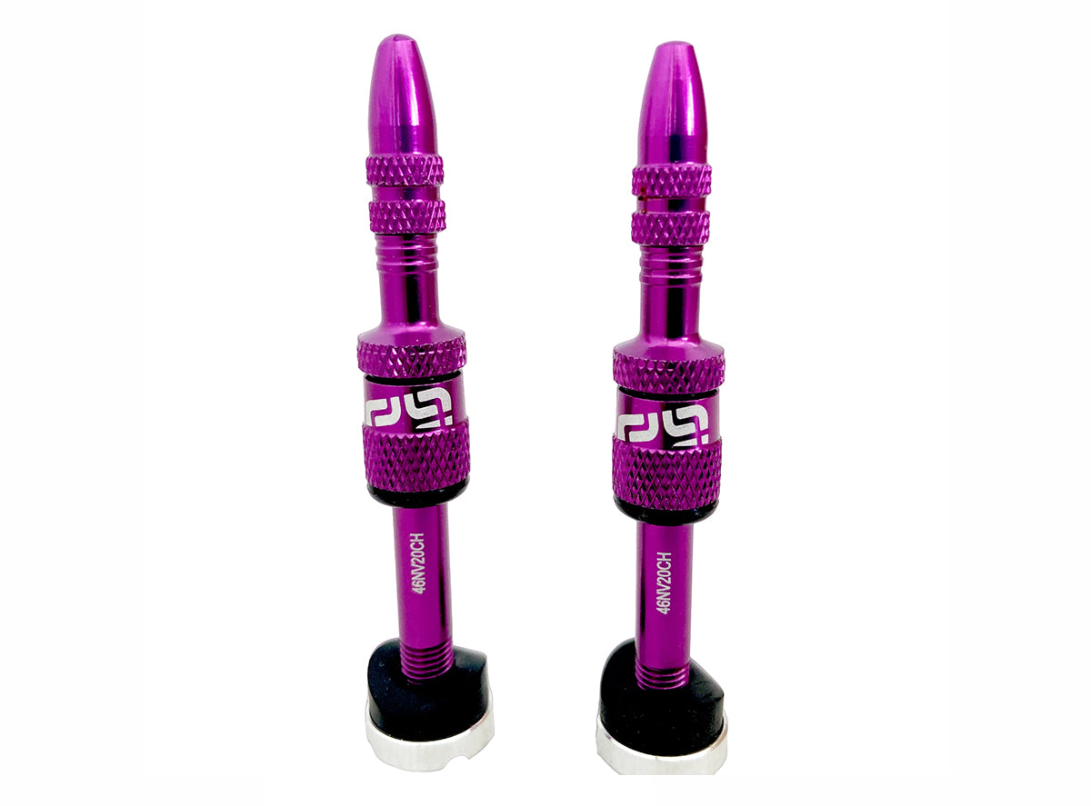 E Thirteen Schrader Quickfill Tubeless Valves Gen2 - 16-24mm Depth - Eggplant