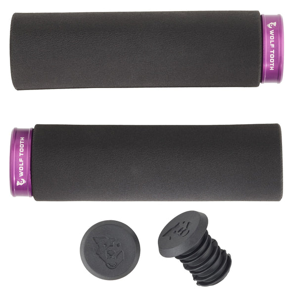 Wolf Tooth Components Lock-On Fat Paw Grip - Black-Purple