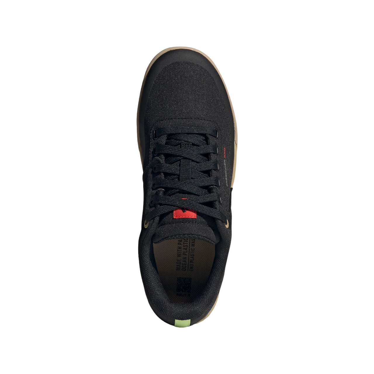 Five Ten Freerider Pro Canvas Flat Pedal Shoe - Core Black-Carbon-Pulse Lime