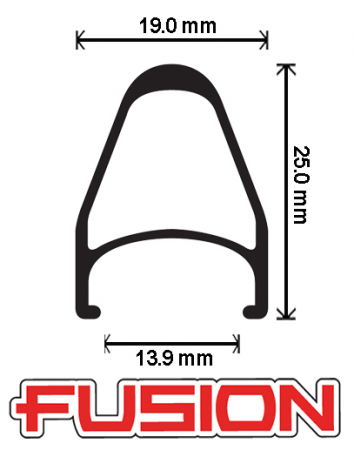 Velocity Fusion 700c Road Rim - Black