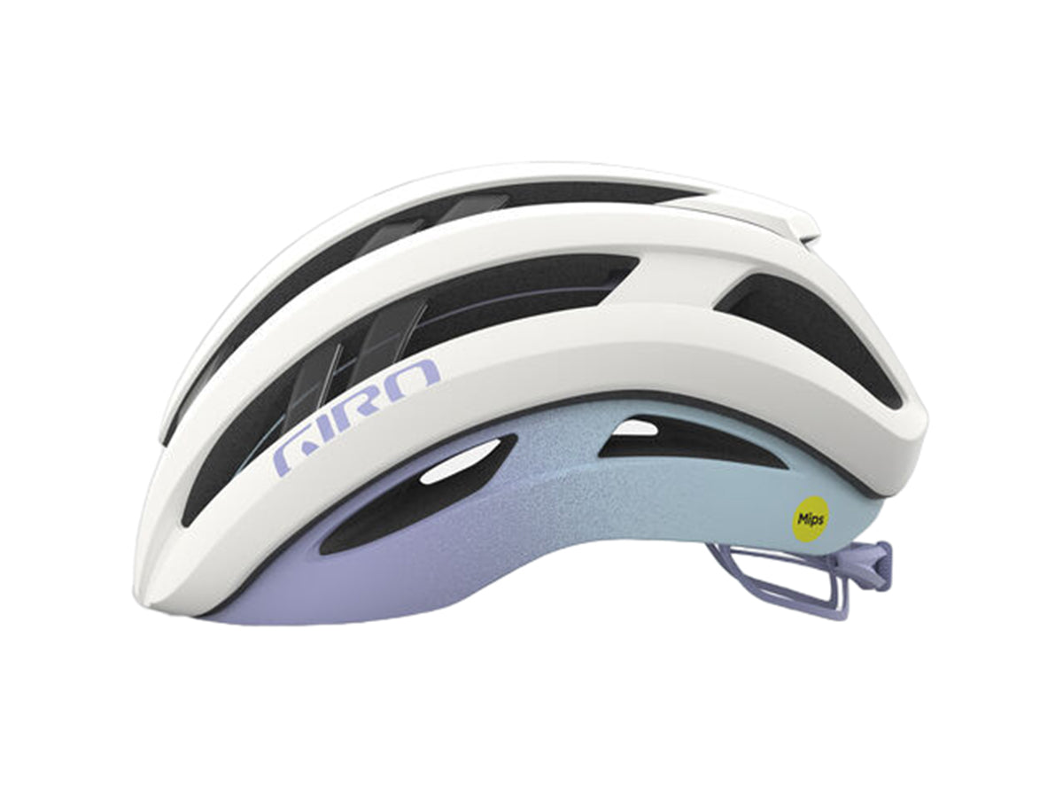 Giro Aries Spherical Road Helmet - Matt White-Light Lilac Fade