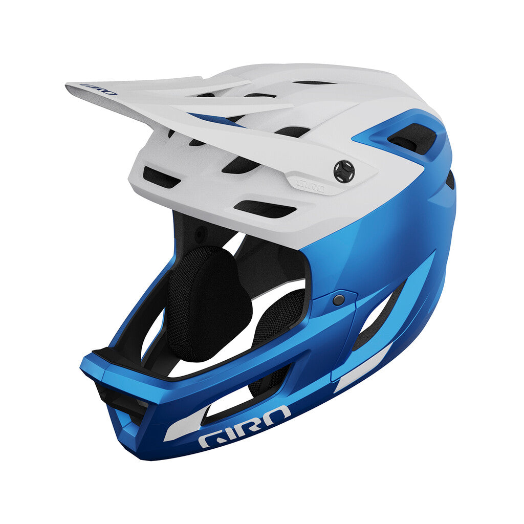 Giro Coalition Spherical Full Face Helmet - Matt White-Ano Blue