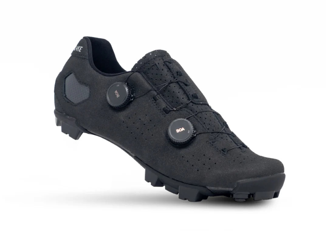 Lake MX333 MTB Shoe - Wide - Black-Silver