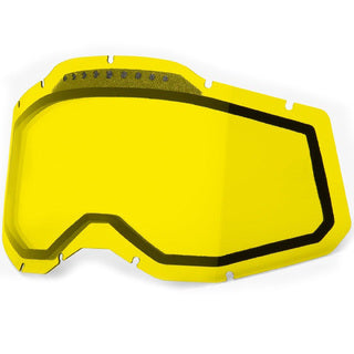 100% Racecraft 2/Accuri 2/Strata 2 Dual Vented Replacement Lens - Yellow