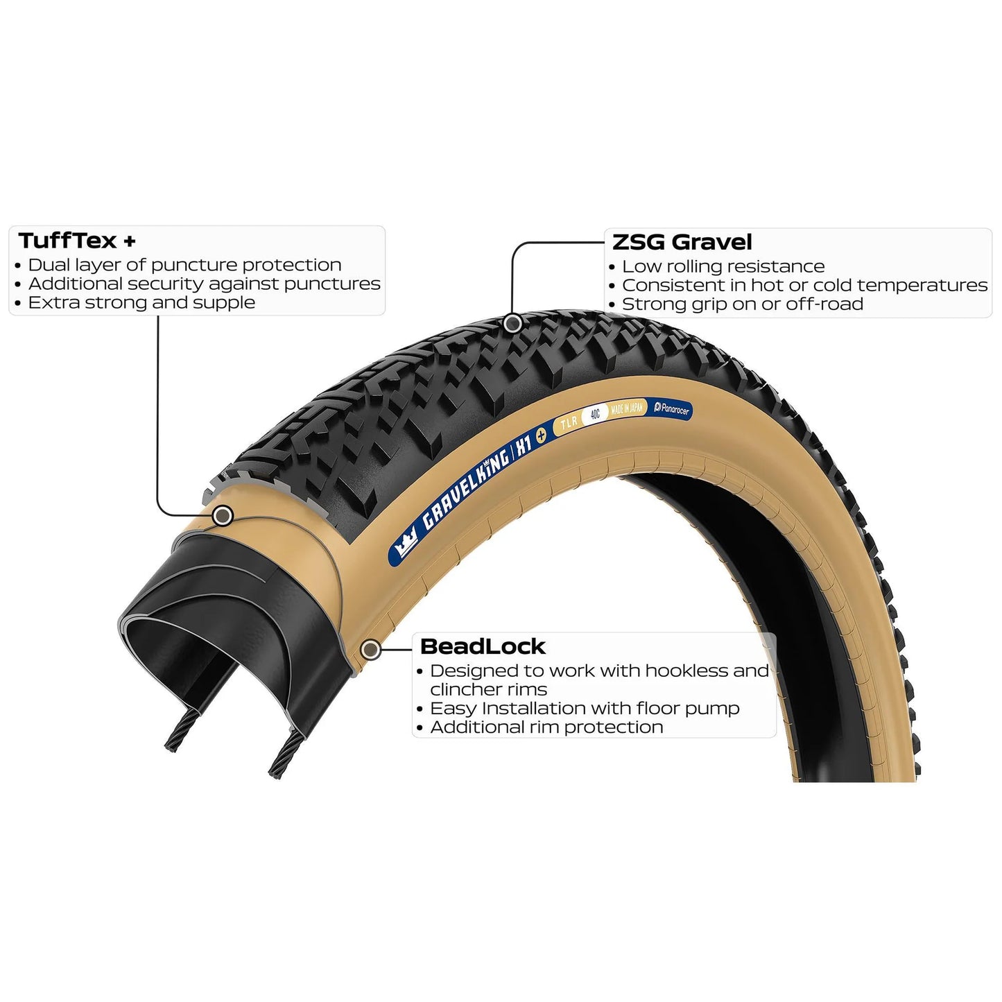 Panaracer Gravelking X1+ 700c Folding Gravel Tire - Black