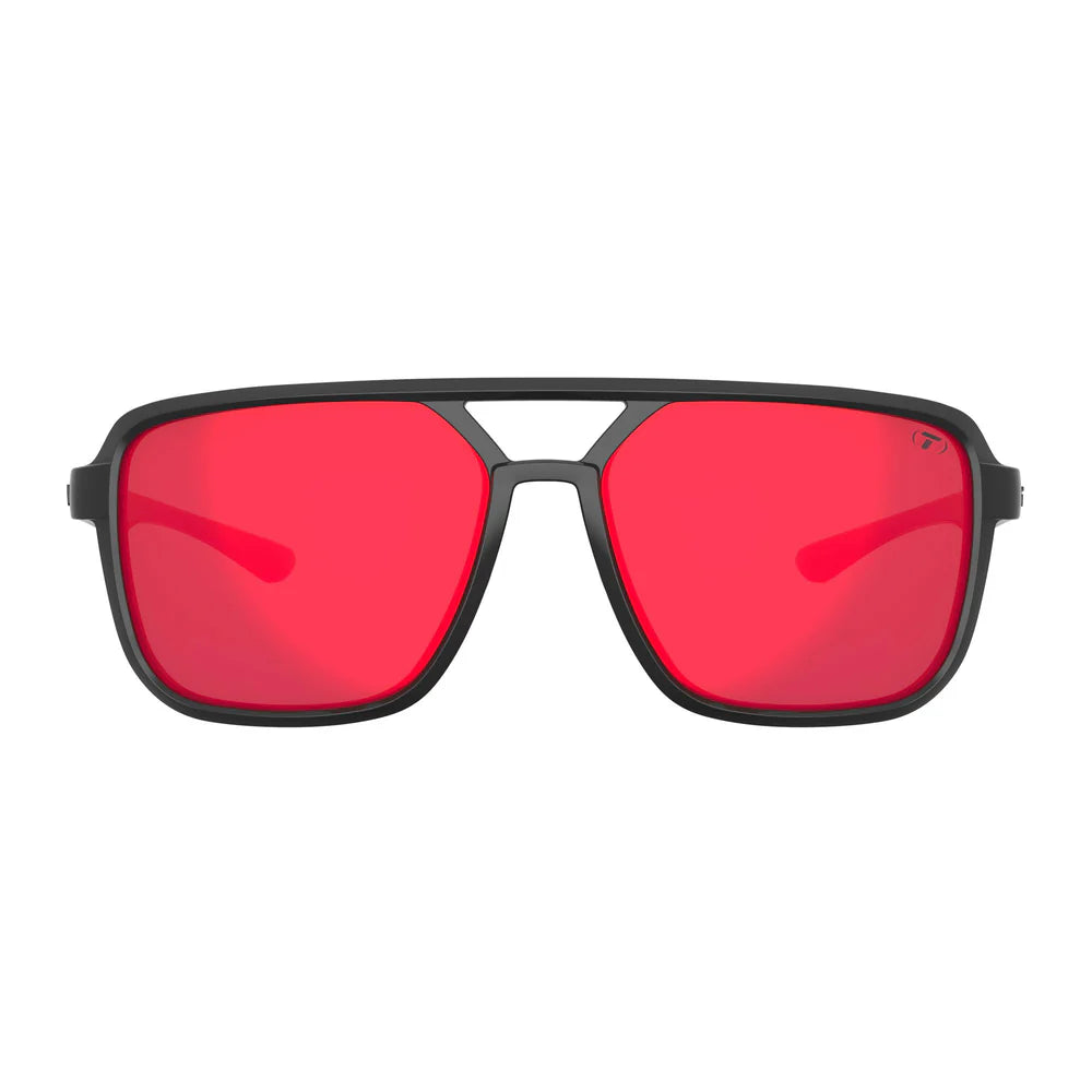 Tifosi Salto Single Lens Sunglasses - Blackout Smoke-Red