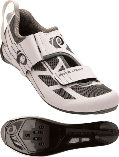 Pearl Izumi Tri Fly Select V6 Tri Shoe - Womens - White-Shadow Gray