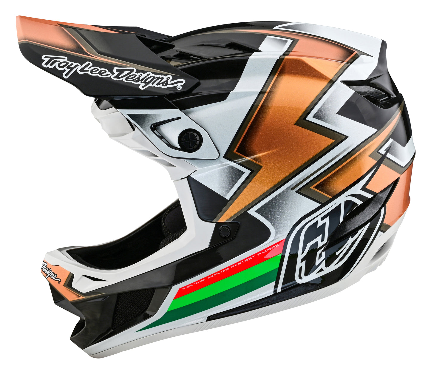 Troy Lee Designs D4 Carbon Full Face Helmet with MIPS - Ever - Black-Gold
