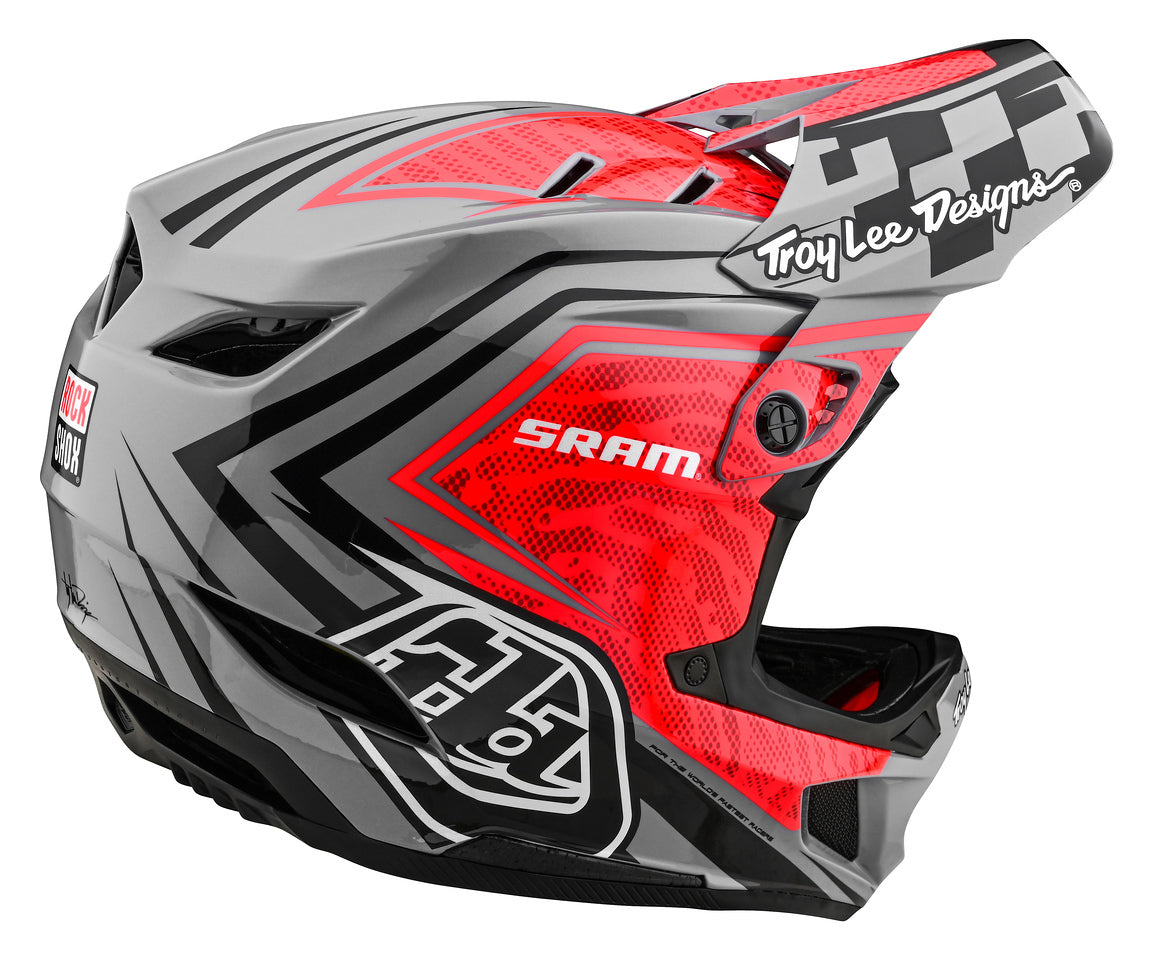 Troy Lee Designs D4 Carbon Full Face Helmet with MIPS - SRAM - Red-Black