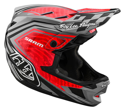 Troy Lee Designs D4 Carbon Full Face Helmet with MIPS - SRAM - Red-Black
