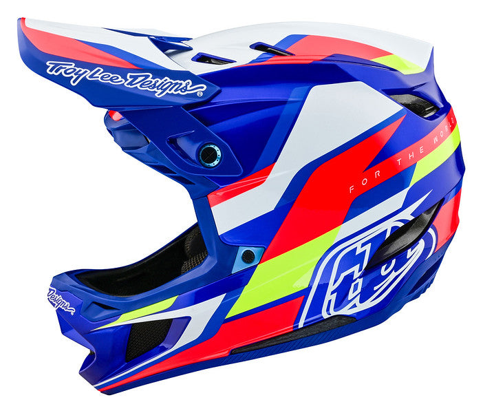 Troy Lee Designs D4 Composite Full Face Helmet with MIPS - Omega - White-Blue