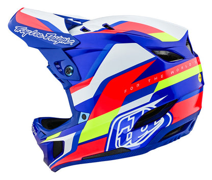 Troy Lee Designs D4 Composite Full Face Helmet with MIPS - Omega - White-Blue