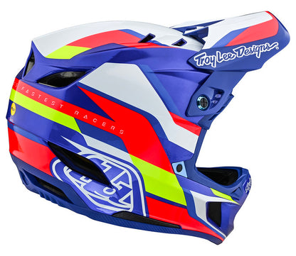 Troy Lee Designs D4 Composite Full Face Helmet with MIPS - Omega - White-Blue