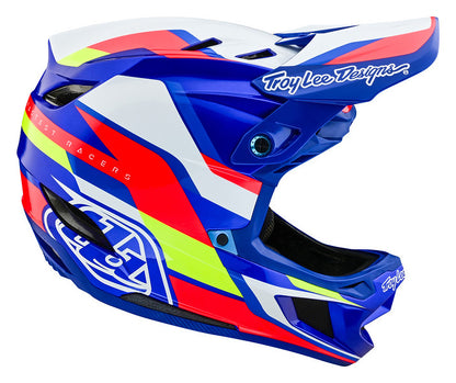 Troy Lee Designs D4 Composite Full Face Helmet with MIPS - Omega - White-Blue