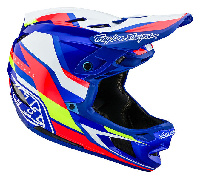 Troy Lee Designs D4 Composite Full Face Helmet with MIPS - Omega - White-Blue