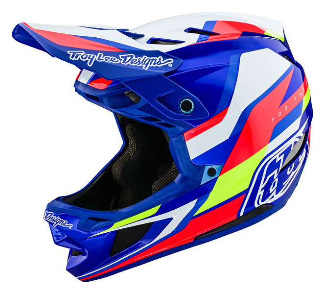 Troy Lee Designs D4 Composite Full Face Helmet with MIPS - Omega - White-Blue