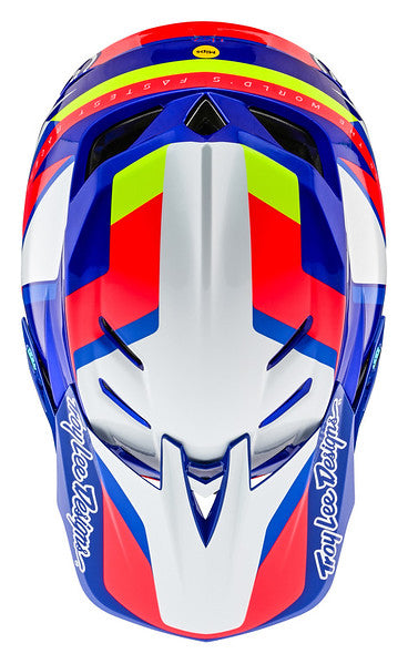 Troy Lee Designs D4 Composite Full Face Helmet with MIPS - Omega - White-Blue