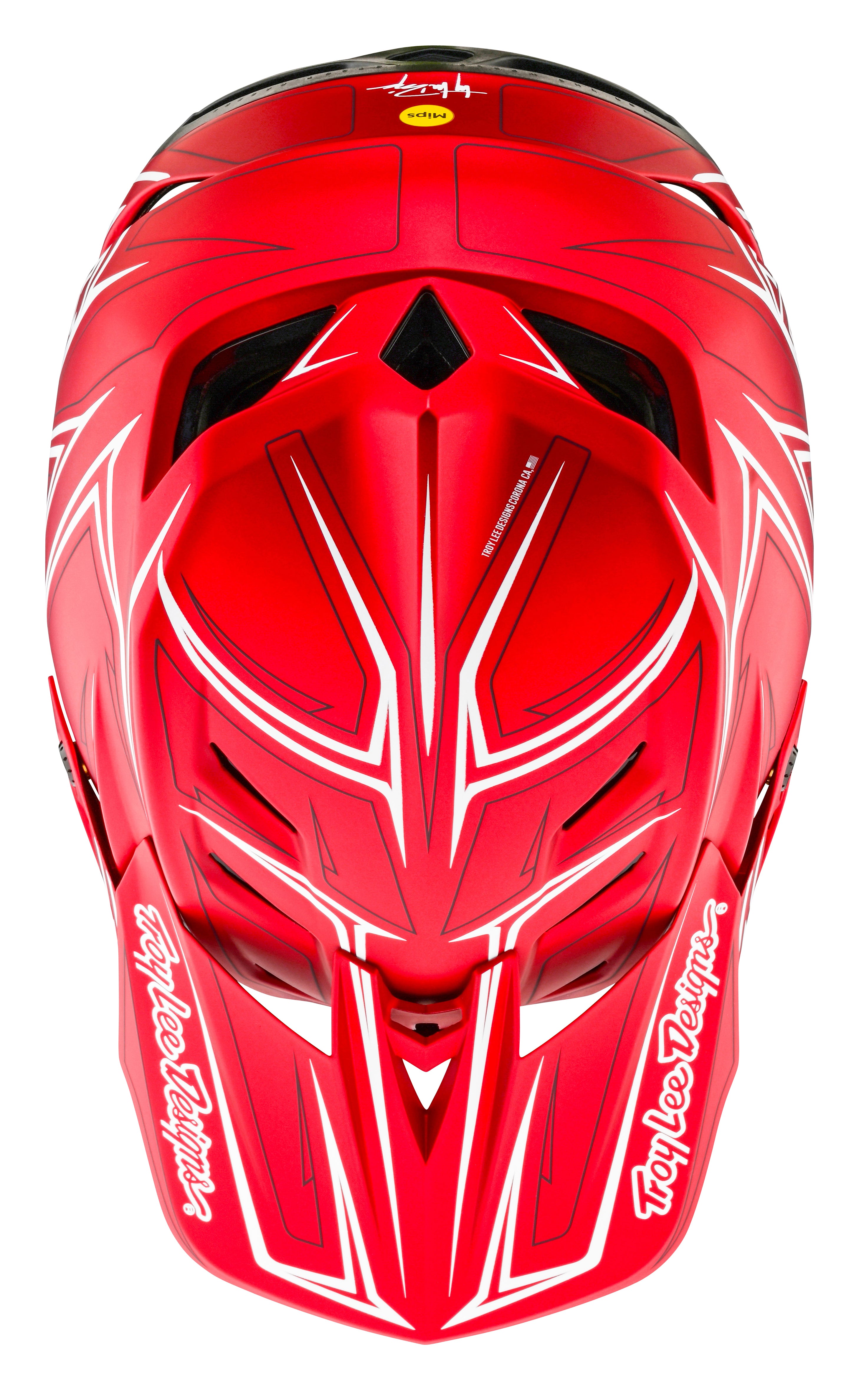 【りょうちゃん】フラット4点セット【オスカー レッド】 Troy Lee Designs D4 Composite Full Face Helmet with MIPS - Pinned