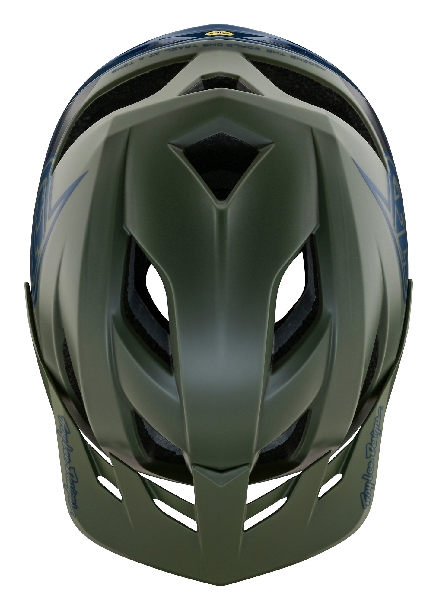 Troy Lee Designs Flowline SE MTB Helmet - Badge - Olive-Indigo