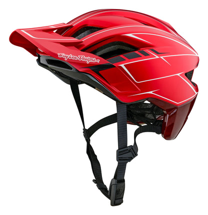 Troy Lee Designs Flowline SE MTB Helmet - Badge - Pinstripe - Red