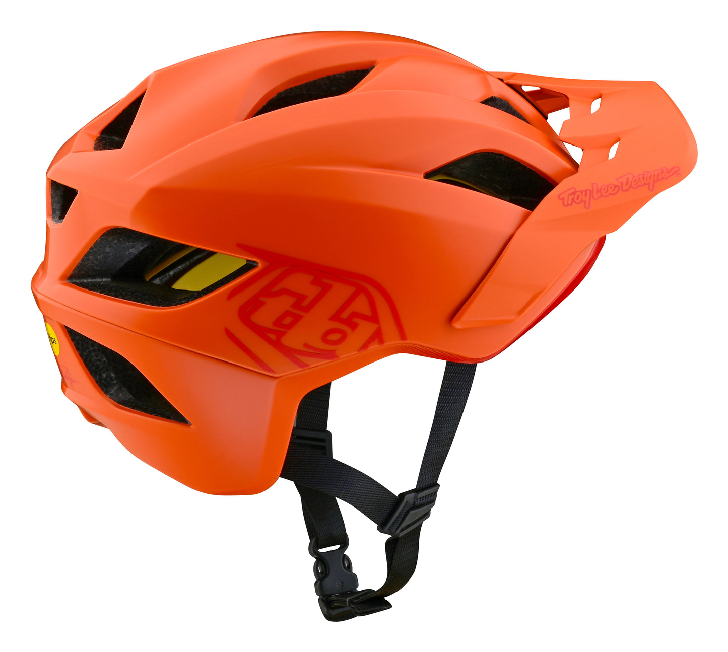 Troy Lee Designs Flowline MTB Helmet with MIPS - Youth - Point - Mandarin