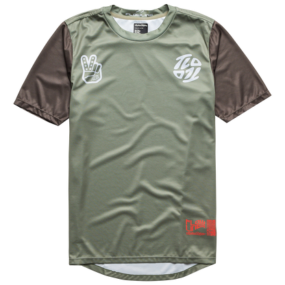 Troy Lee Designs Flowline Short Sleeve MTB Jersey - Flipped - Olive