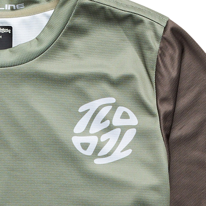 Troy Lee Designs Flowline Short Sleeve MTB Jersey - Youth - Flipped - Olive