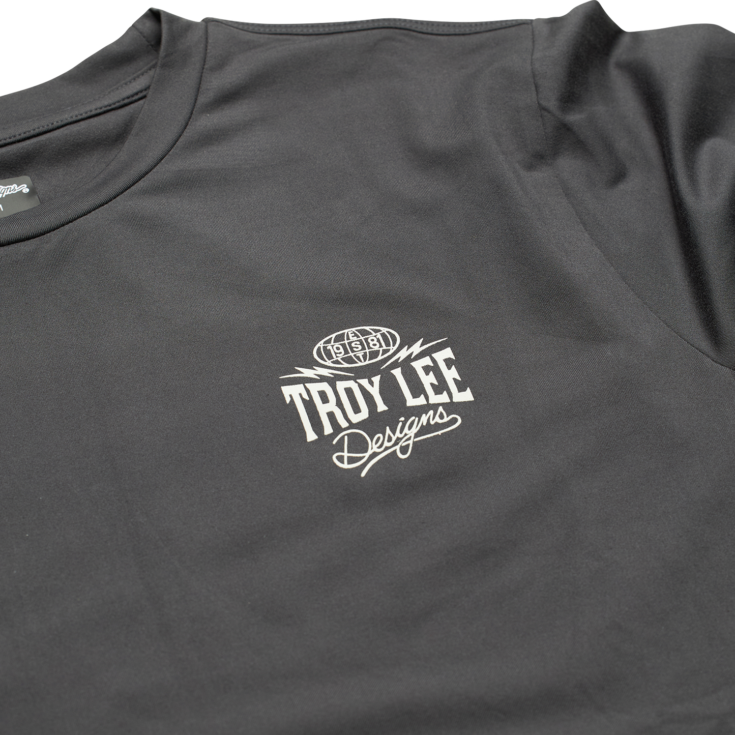 Troy Lee Designs Ruckus Long Sleeve Ride Tee - Bolts - Carbon