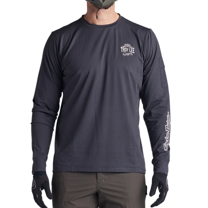 Troy Lee Designs Ruckus Long Sleeve Ride Tee - Bolts - Carbon