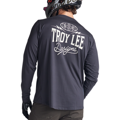 Troy Lee Designs Ruckus Long Sleeve Ride Tee - Bolts - Carbon