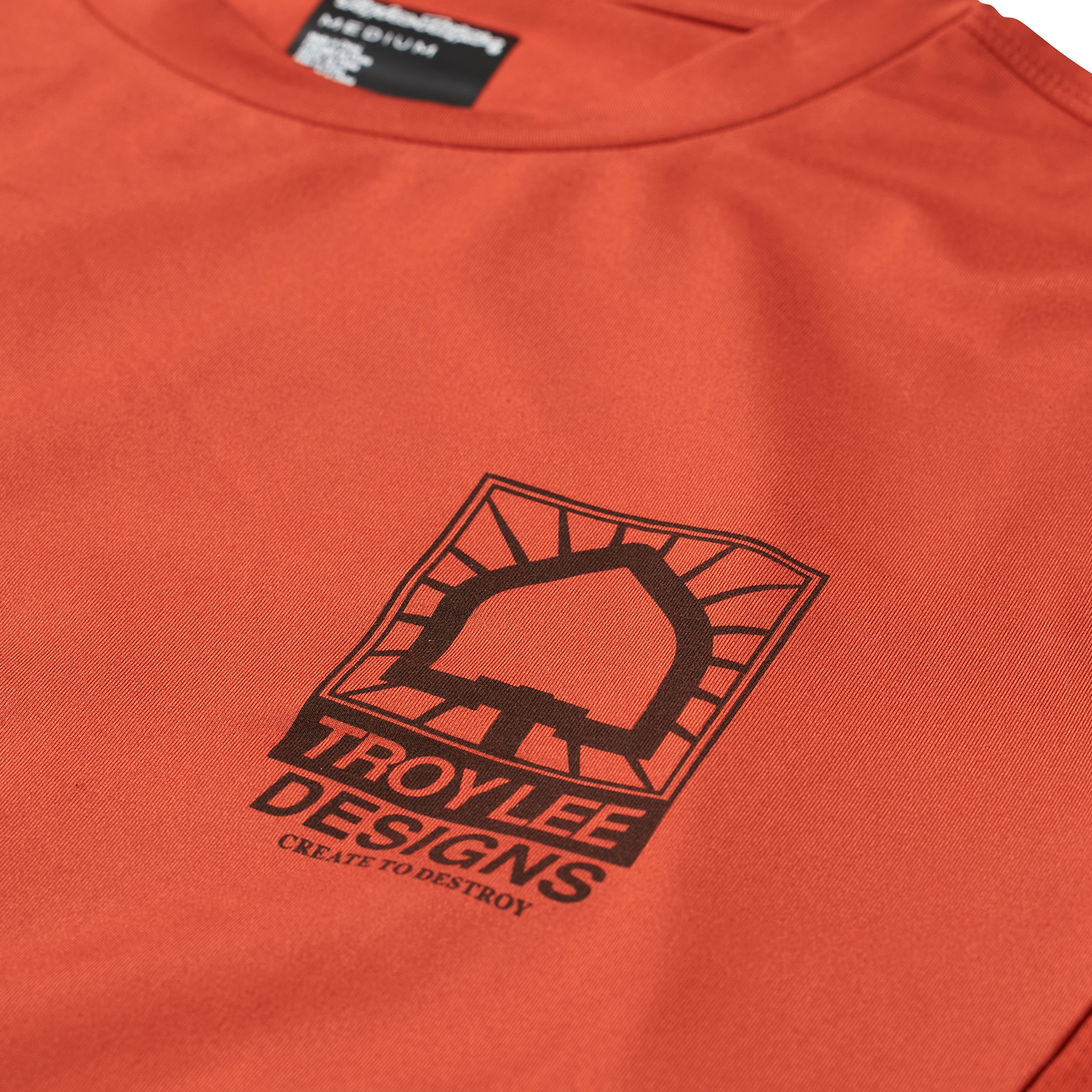 Troy Lee Designs Ruckus Long Sleeve Ride Tee - Bolts - Create To Destroy - Brick