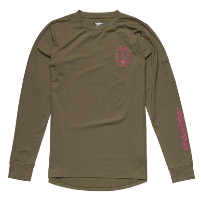 Troy Lee Designs Ruckus Long Sleeve Ride Tee - Bolts - Fangs - Olive