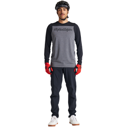 Troy Lee Designs Skyline Long Sleeve MTB Jersey - Signature - Heather Gray-Black