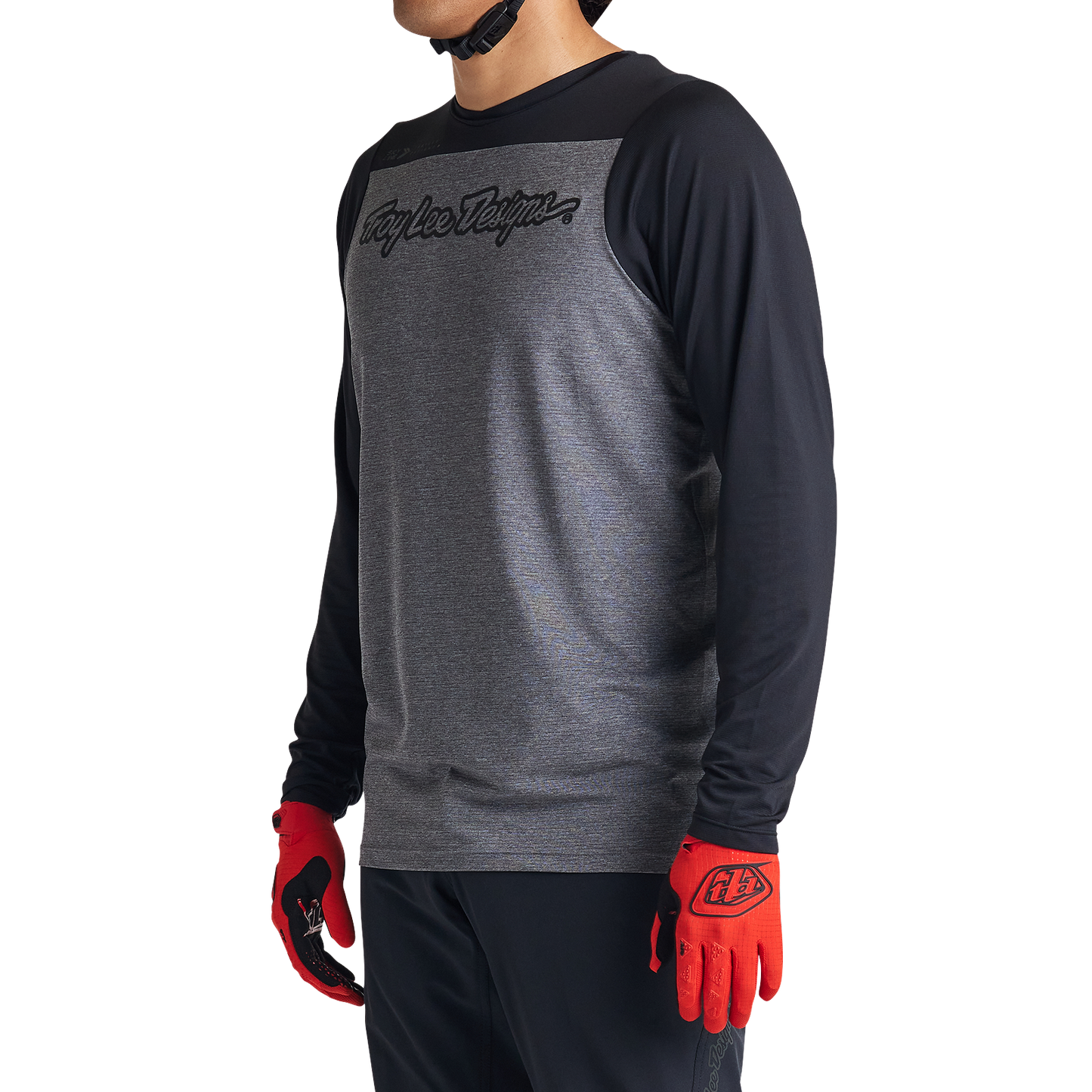 Troy Lee Designs Skyline Long Sleeve MTB Jersey - Signature - Heather Gray-Black
