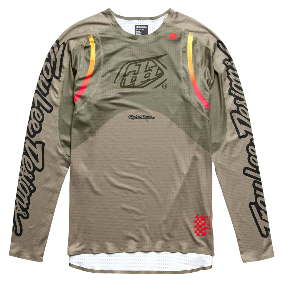 Troy Lee Designs Sprint Ultra Long Sleeve MTB Jersey - Pinned - Olive