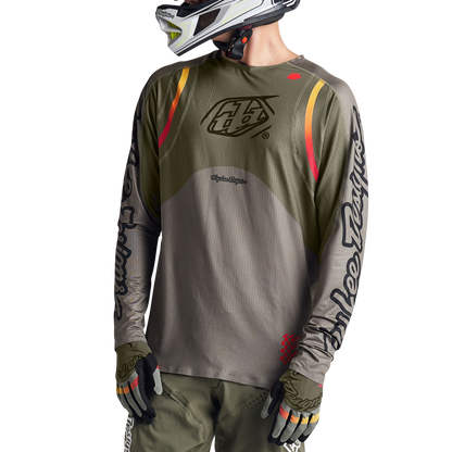 Troy Lee Designs Sprint Ultra Long Sleeve MTB Jersey - Pinned - Olive