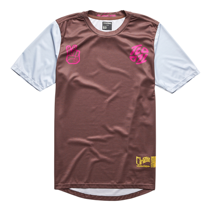Troy Lee Designs Flowline Short Sleeve MTB Jersey - Youth - Flipped - Chocolate
